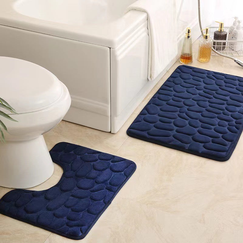 Simple Pebble Memory Sponge U-shaped Floor Mat Best Choice For 3C Discount Store