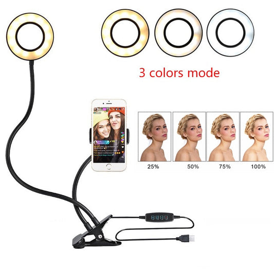 LED Selfie Ring Light for Live Adjustable Makeup Light-8cm Stand null