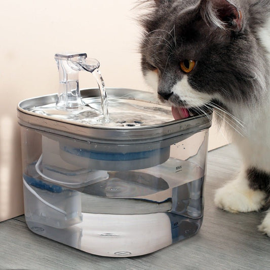 Pet cat dog stainless steel automatic water dispenser fountain with ultra-quiet pump and large capacity for multiple pets