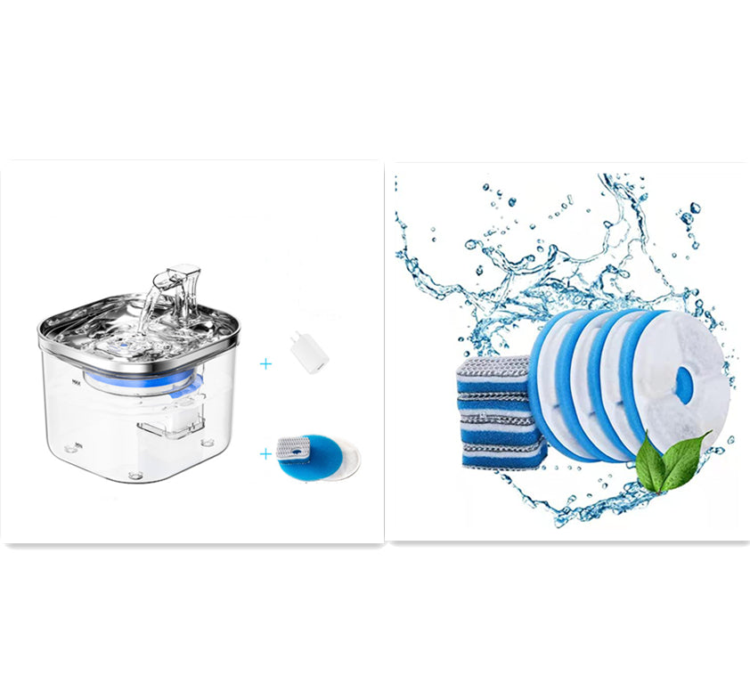 Pet Cat Dog Stainless Steel Automatic Circulation Water Dispenser Intelligent Fountain Pets Accessories null
