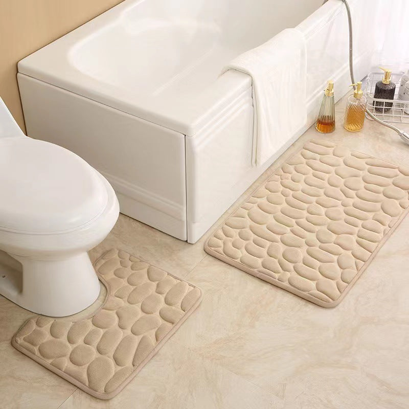 Simple Pebble Memory Sponge U-shaped Floor Mat Best Choice For 3C Discount Store