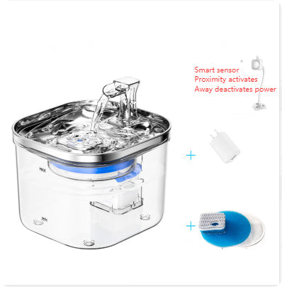 Pet Cat Dog Stainless Steel Automatic Circulation Water Dispenser Intelligent Fountain Pets Accessories null