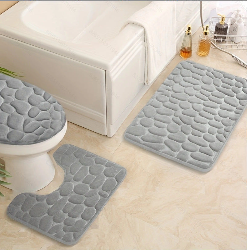 Simple Pebble Memory Sponge U-shaped Floor Mat Best Choice For 3C Discount Store