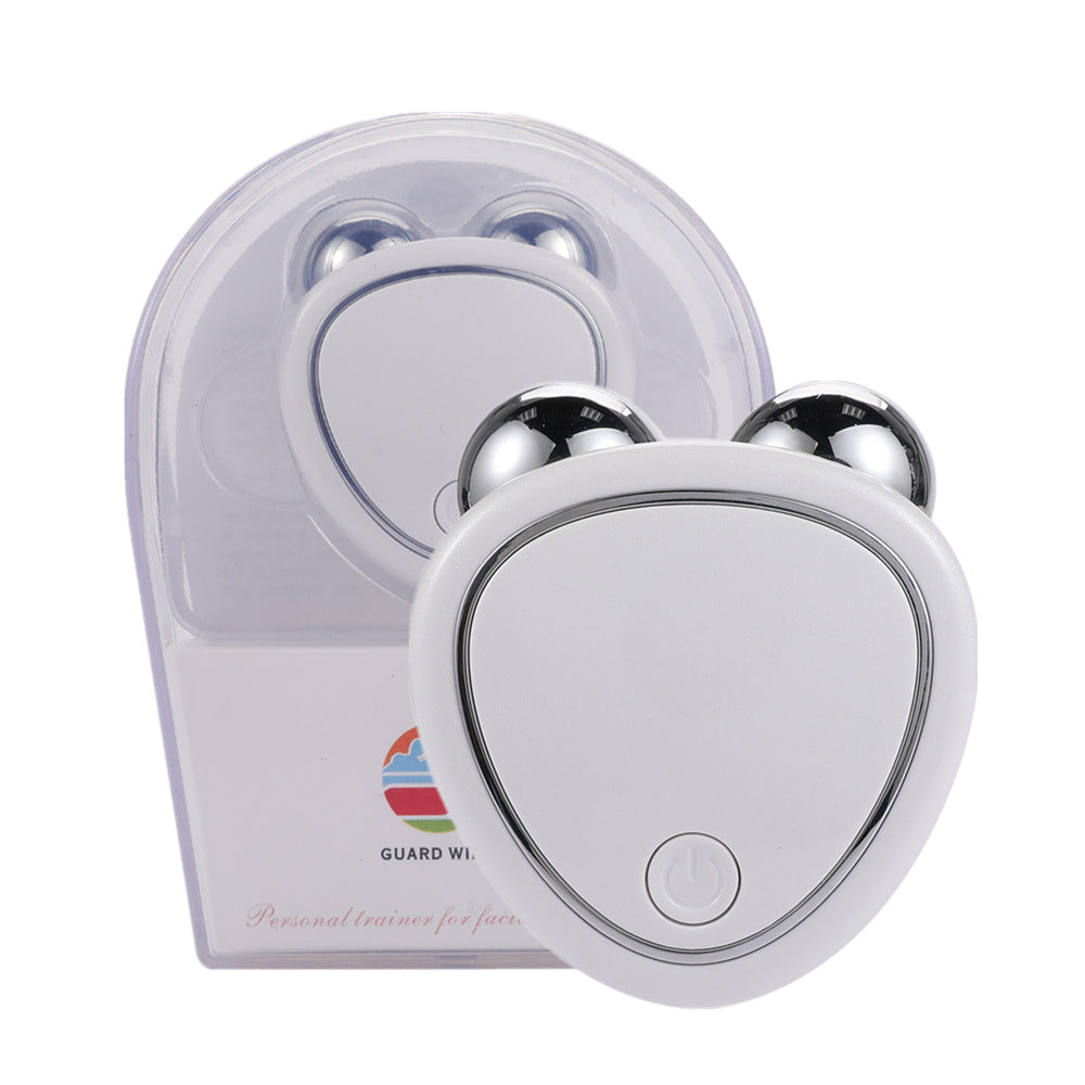 Portable Facial Micro-current Beauty Instrument For Lifting Thinning And Reducing Edema With Double Roller Massager null