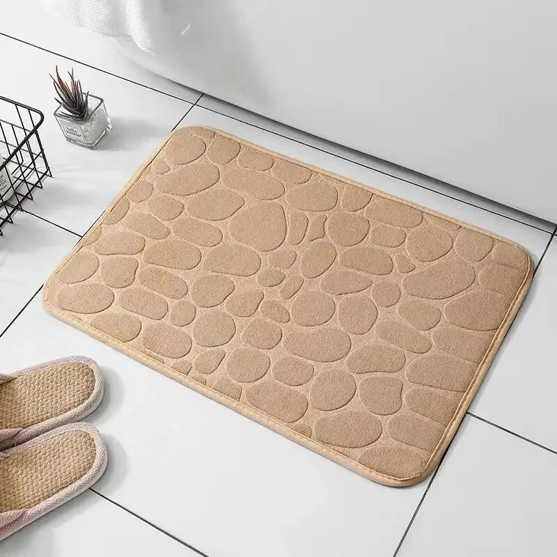 Embossed Microfiber Anti Slip Pebble Bath Mat LuminaHome Store