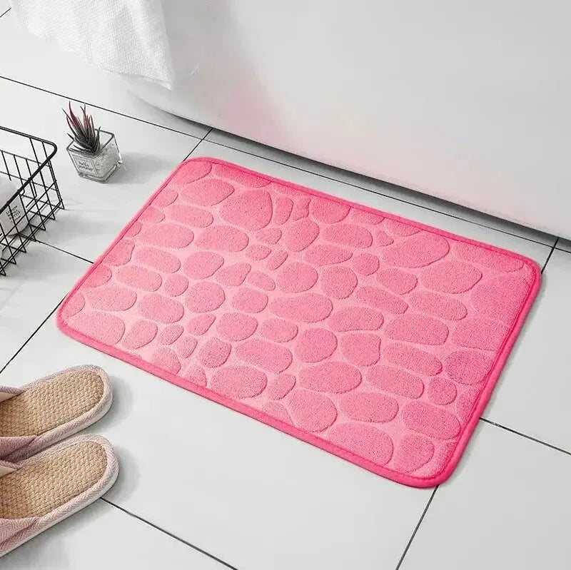 Embossed Microfiber Anti Slip Pebble Bath Mat LuminaHome Store