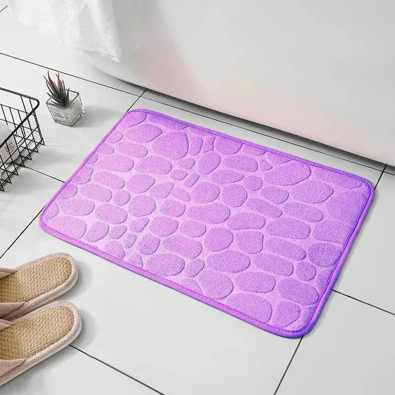 Embossed Microfiber Anti Slip Pebble Bath Mat LuminaHome Store