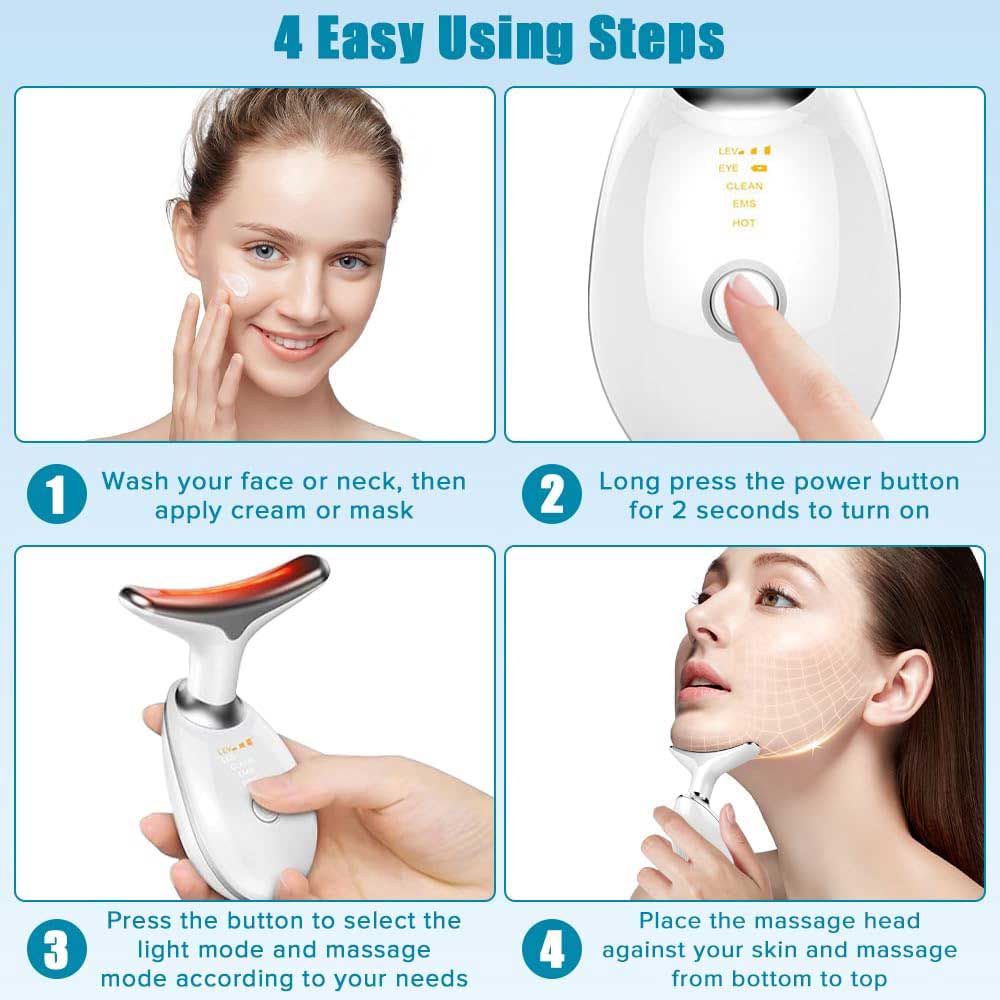 Neck Face Massager Face Sculpting Tool 3 Colour Modes And Vibration For Facial Massager For Double Chin Aura Outlet