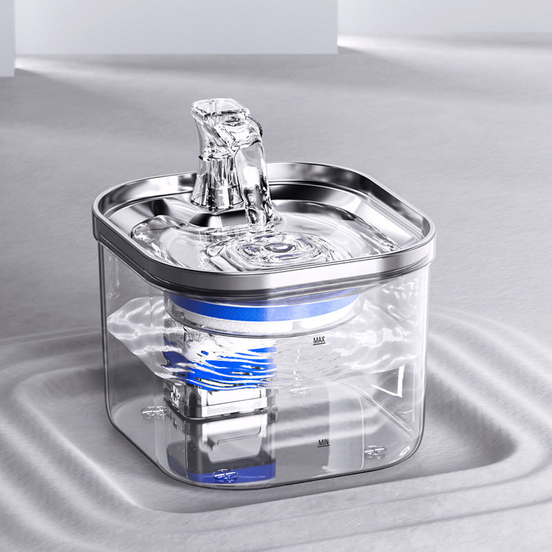 Pet Cat Dog Stainless Steel Automatic Circulation Water Dispenser Intelligent Fountain Pets Accessories null