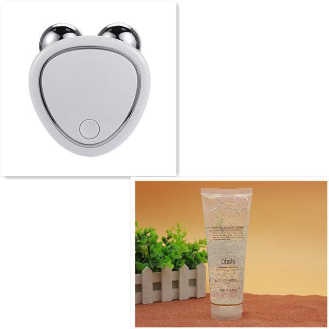 Portable Facial Micro-current Beauty Instrument For Lifting Thinning And Reducing Edema With Double Roller Massager null