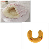 2 In 1 Dog And Cat Bed Pet Winter Bed Round Plush Warm Bed House Soft Long Plush Pets Bed Pet Products null