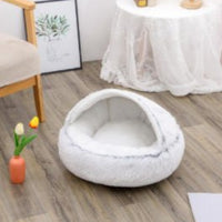 2 In 1 Dog And Cat Bed Pet Winter Bed Round Plush Warm Bed House Soft Long Plush Pets Bed Pet Products null