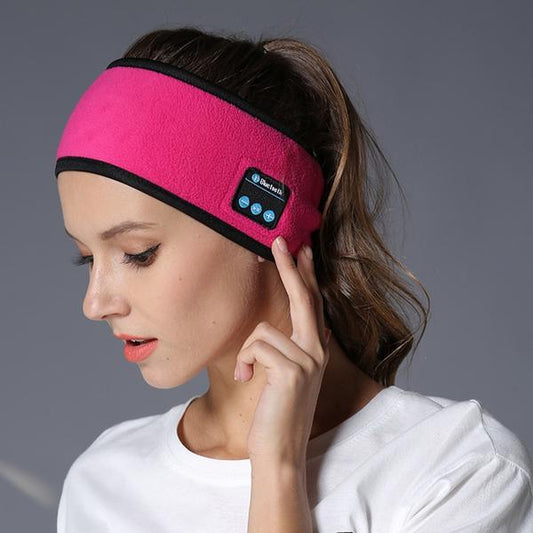 Bluetooth fitness headband in multiple colors with built-in speakers and microphone for hands-free calls and wireless music.