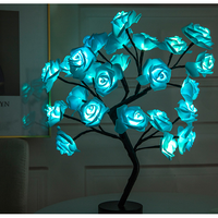 Rose Flower Lamp USB Battery Operated LED Table Lamp Bonsai Tree Night Lights Garland Bedroom Decoration Lights Home Decor null
