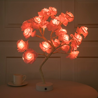 Rose Flower Lamp USB Battery Operated LED Table Lamp Bonsai Tree Night Lights Garland Bedroom Decoration Lights Home Decor null