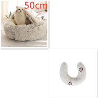 2 In 1 Dog And Cat Bed Pet Winter Bed Round Plush Warm Bed House Soft Long Plush Pets Bed Pet Products null