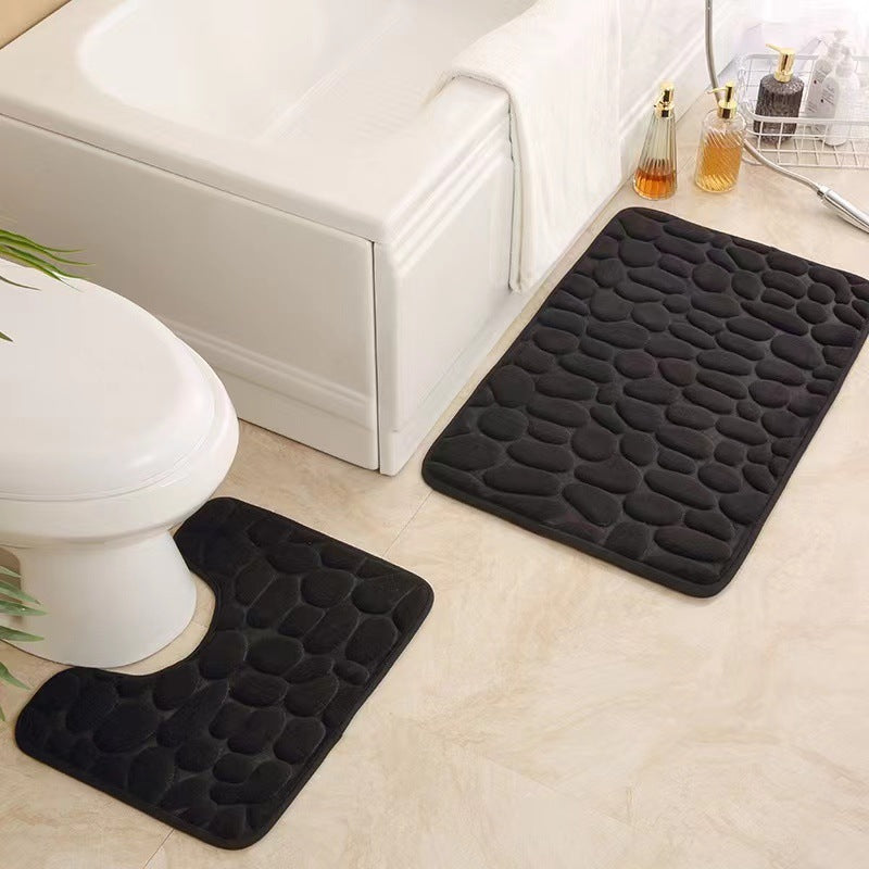 Simple Pebble Memory Sponge U-shaped Floor Mat Best Choice For 3C Discount Store