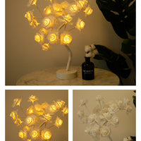 Rose Flower Lamp USB Battery Operated LED Table Lamp Bonsai Tree Night Lights Garland Bedroom Decoration Lights Home Decor null
