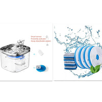 Pet Cat Dog Stainless Steel Automatic Circulation Water Dispenser Intelligent Fountain Pets Accessories null