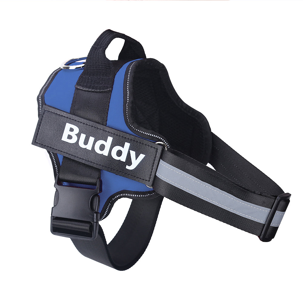 Personalized Dog Harness NO PULL Reflective Breathable Adjustable Pet Harness Vest For Small Large Dog Custom Patch Pet Supplies null
