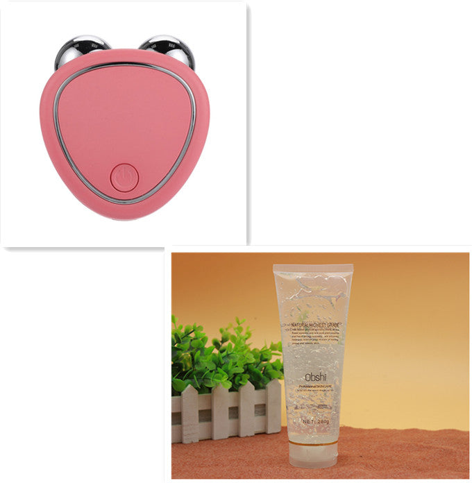 Portable Facial Micro-current Beauty Instrument For Lifting Thinning And Reducing Edema With Double Roller Massager null