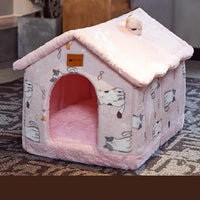 Foldable Dog House Pet Cat Bed Winter Dog Villa Sleep Kennel Removable Nest Warm Enclosed Cave Sofa Pets Supplies null