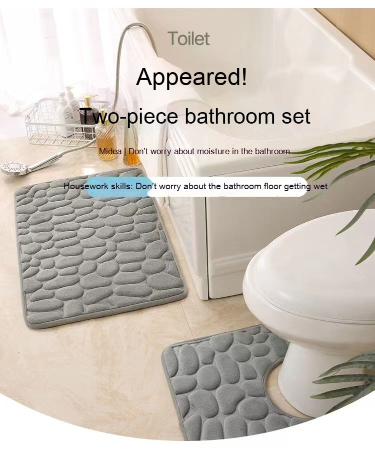 Simple Pebble Memory Sponge U-shaped Floor Mat Best Choice For 3C Discount Store
