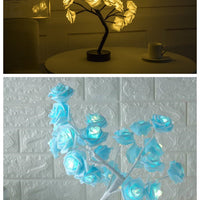 Rose Flower Lamp USB Battery Operated LED Table Lamp Bonsai Tree Night Lights Garland Bedroom Decoration Lights Home Decor null