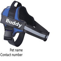 Personalized Dog Harness NO PULL Reflective Breathable Adjustable Pet Harness Vest For Small Large Dog Custom Patch Pet Supplies null