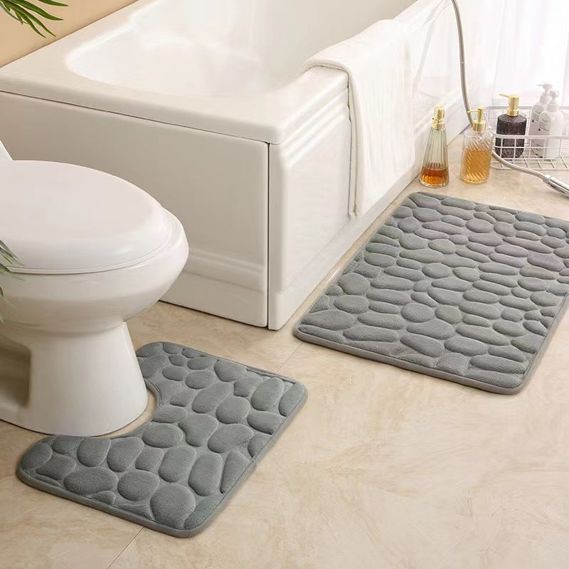 Simple Pebble Memory Sponge U-shaped Floor Mat Best Choice For 3C Discount Store