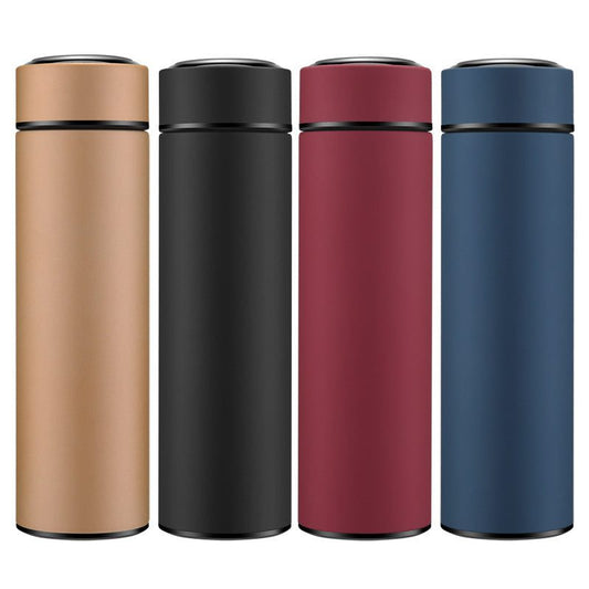 450ml stainless steel water bottle double wall vacuum insulated in black color for business travel and outdoor sports