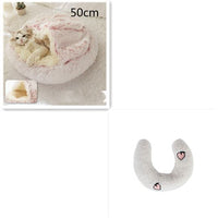 2 In 1 Dog And Cat Bed Pet Winter Bed Round Plush Warm Bed House Soft Long Plush Pets Bed Pet Products null