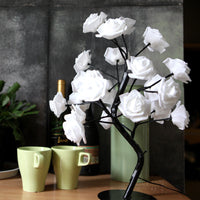 Rose Flower Lamp USB Battery Operated LED Table Lamp Bonsai Tree Night Lights Garland Bedroom Decoration Lights Home Decor null