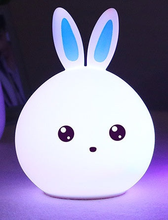 Cute Night Light Animal Rabbit Night lamps Touch Sensor Silicone LED Colorful Lights null