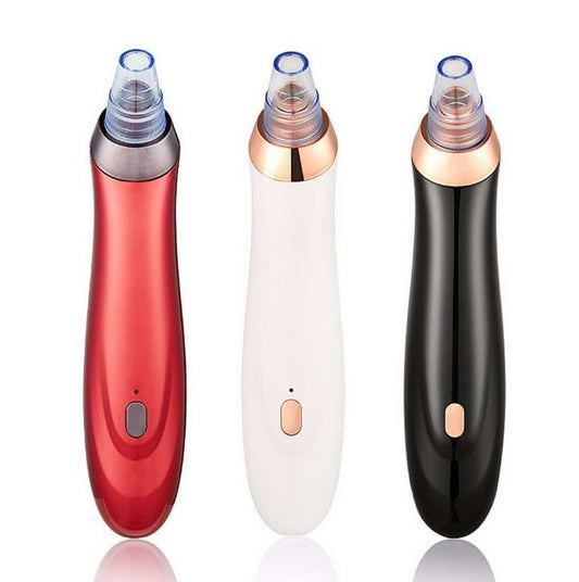 Electric blackhead instrument with multiple nozzle heads for acne and pore cleaning