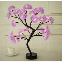 Rose Flower Lamp USB Battery Operated LED Table Lamp Bonsai Tree Night Lights Garland Bedroom Decoration Lights Home Decor null