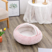 2 In 1 Dog And Cat Bed Pet Winter Bed Round Plush Warm Bed House Soft Long Plush Pets Bed Pet Products null