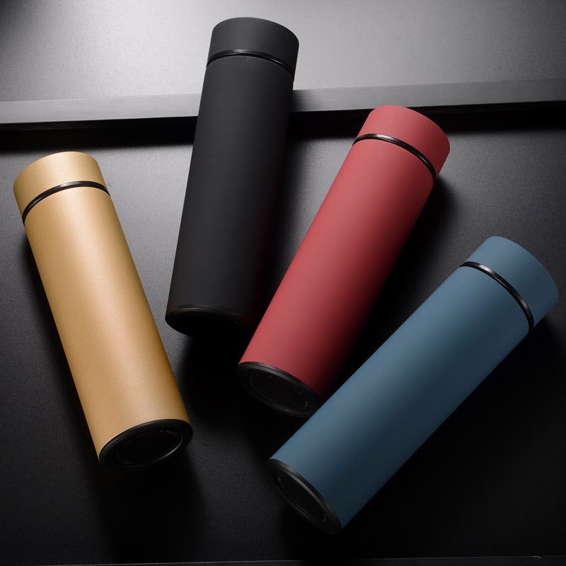 450ml stainless steel water bottle double wall vacuum insulated in black color for business travel and outdoor sports