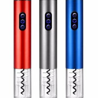 Silver automatic electric bottle opener with foil cutter for wine bottles