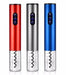 Silver automatic electric bottle opener with foil cutter for wine bottles