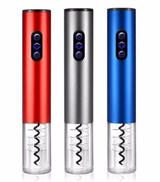 Silver automatic electric bottle opener with foil cutter for wine bottles