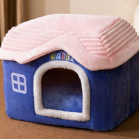 Foldable Dog House Pet Cat Bed Winter Dog Villa Sleep Kennel Removable Nest Warm Enclosed Cave Sofa Pets Supplies null