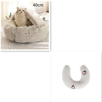 2 In 1 Dog And Cat Bed Pet Winter Bed Round Plush Warm Bed House Soft Long Plush Pets Bed Pet Products null