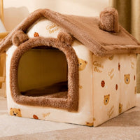 Foldable Dog House Pet Cat Bed Winter Dog Villa Sleep Kennel Removable Nest Warm Enclosed Cave Sofa Pets Supplies null