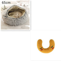 2 In 1 Dog And Cat Bed Pet Winter Bed Round Plush Warm Bed House Soft Long Plush Pets Bed Pet Products null