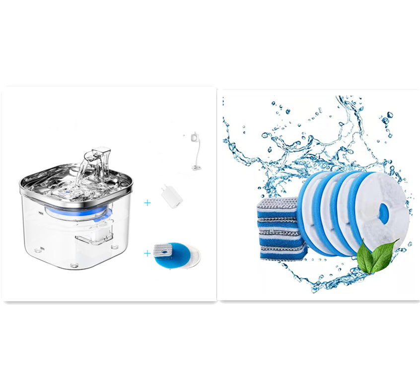 Pet Cat Dog Stainless Steel Automatic Circulation Water Dispenser Intelligent Fountain Pets Accessories null