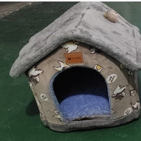 Foldable Dog House Pet Cat Bed Winter Dog Villa Sleep Kennel Removable Nest Warm Enclosed Cave Sofa Pets Supplies null