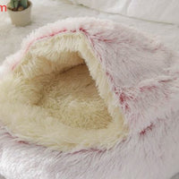 2 In 1 Dog And Cat Bed Pet Winter Bed Round Plush Warm Bed House Soft Long Plush Pets Bed Pet Products null