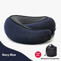 Travel Neck Pillow Non-Deformed Airplane Pillow Travel Neck Cushion Durable U-Shaped Travel Memory Cotton Nap Neck Pillow null