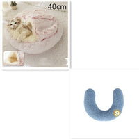 2 In 1 Dog And Cat Bed Pet Winter Bed Round Plush Warm Bed House Soft Long Plush Pets Bed Pet Products null